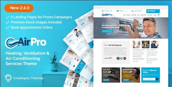 Free Download AirPro - Heating and Air conditioning WordPress Theme for Maintenance Services