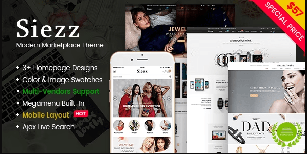 Siezz - Multi Vendor MarketPlace WooCommerce WordPress Theme (Mobile Layout Ready)